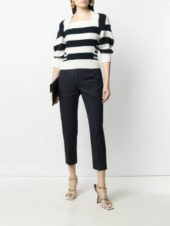 Alexander McQueen striped wool-cashmere top