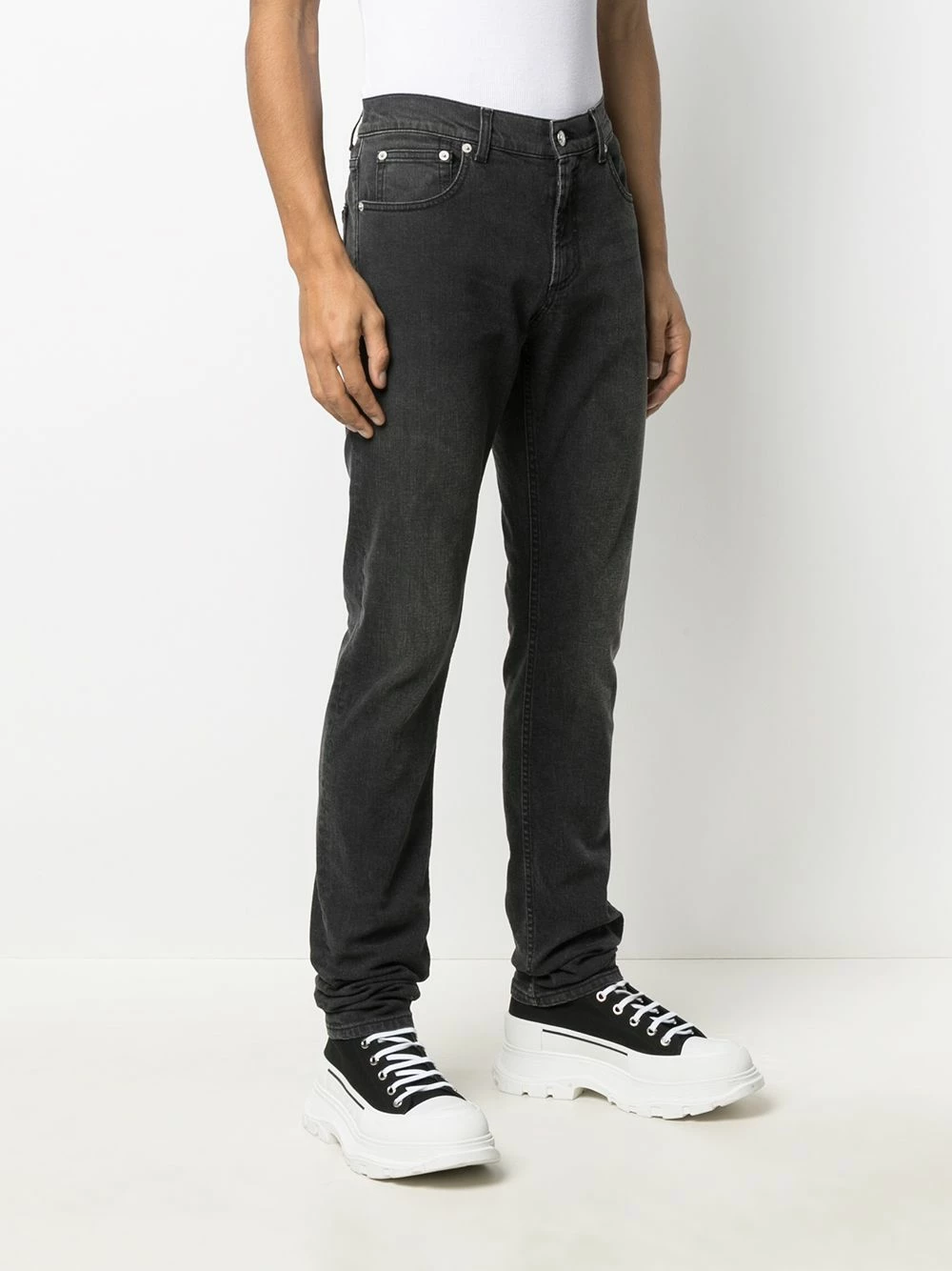 Alexander McQueen Logo embroidered slim jeans 3 Alexander McQueen logo embroidered slim jeans