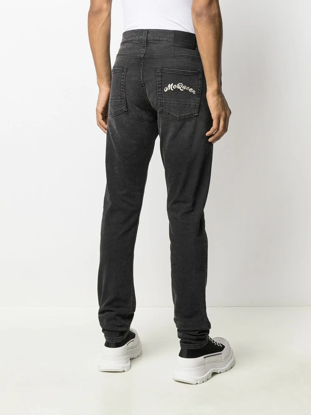 Alexander McQueen Logo embroidered slim jeans 4 Alexander McQueen logo embroidered slim jeans