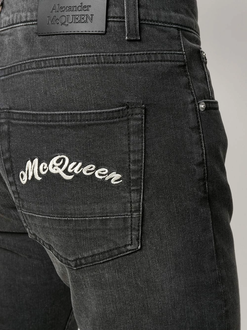 Alexander McQueen Logo embroidered slim jeans 5 Alexander McQueen logo embroidered slim jeans