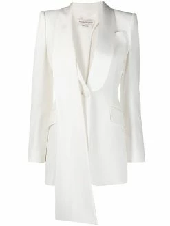 Alexander McQueen asymmetric draped detail blazer