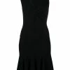 Alexander McQueen asymmetric neck knitted dress