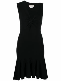 Alexander McQueen asymmetric neck knitted dress