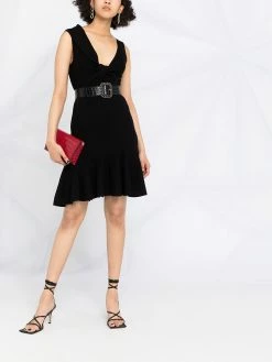 Alexander McQueen asymmetric neck knitted dress