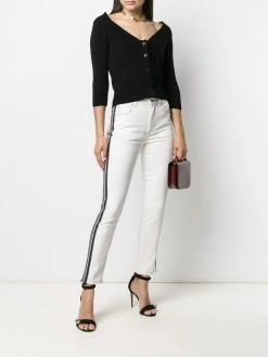 Alexander McQueen cold-shoulder cashmere knitted cardigan