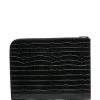 Alexander McQueen crocodile effect half-zip pouch