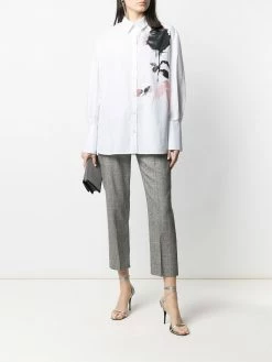 Alexander McQueen check print cropped trousers