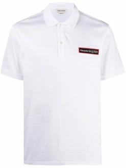 Alexander McQueen logo patch cotton polo shirt