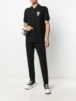Alexander McQueen skull patch cotton polo shirt