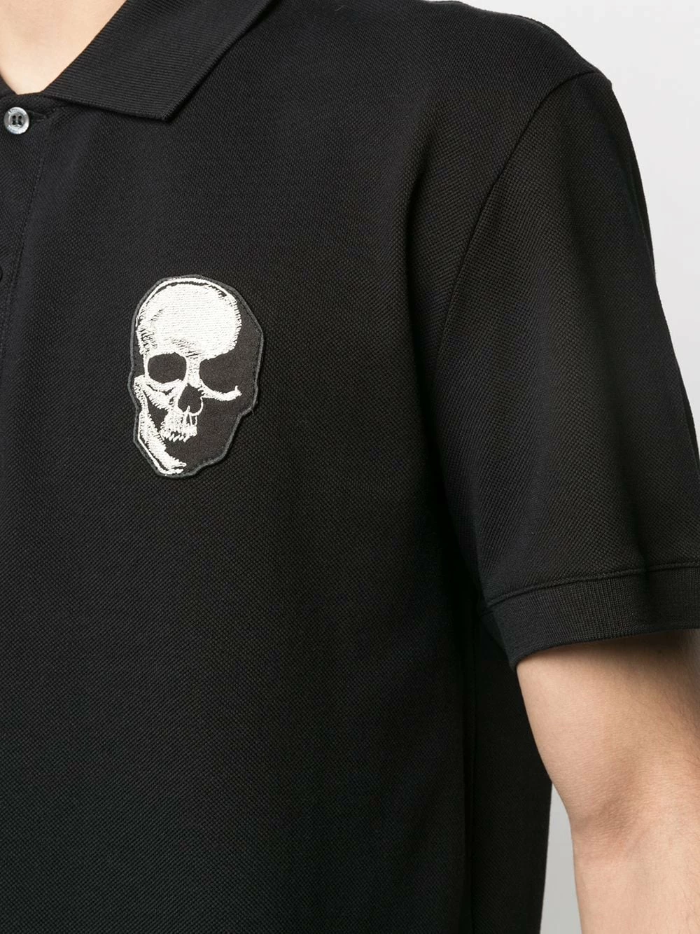 Alexander McQueen Skull patch cotton polo shirt 5 Alexander McQueen skull patch cotton polo shirt