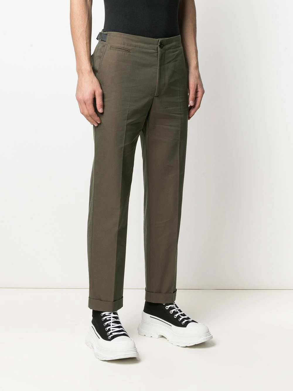 Alexander McQueen Logo tape detail chino trousers 3 Alexander McQueen logo-tape detail chino trousers