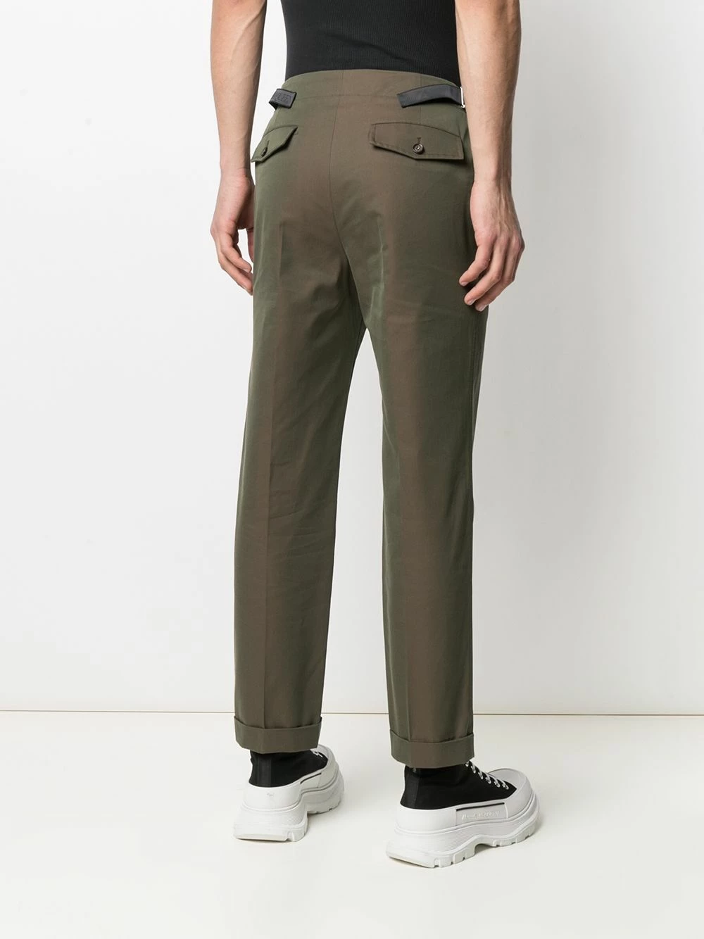 Alexander McQueen Logo tape detail chino trousers 4 Alexander McQueen logo-tape detail chino trousers