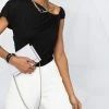 Alexander McQueen twist-detail off-shoulder T-shirt