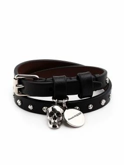 Alexander McQueen skull charm wraparound bracelet