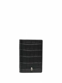 Alexander McQueen croco-embossed card wallet