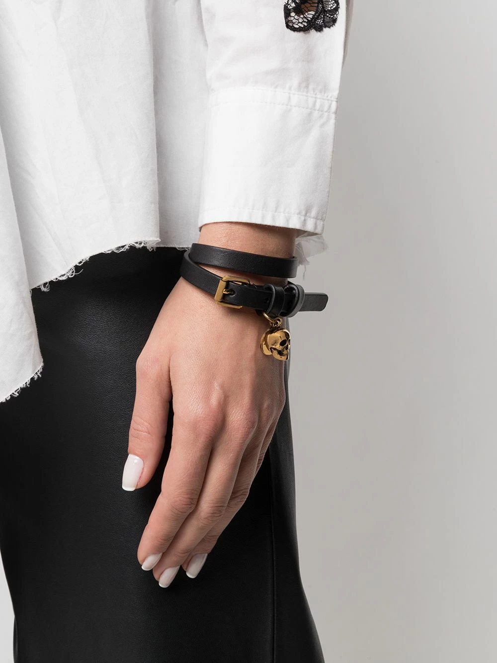 Alexander McQueen Skull motif wraparound bracelet 2 Alexander McQueen skull-motif wraparound bracelet