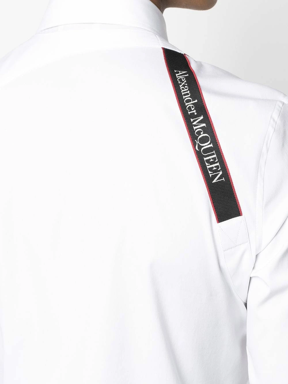 Alexander McQueen Logo strap button up shirt 5 Alexander McQueen logo-strap button-up shirt