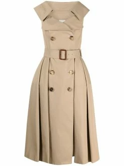 Alexander McQueen sleeveless pleated trench coat