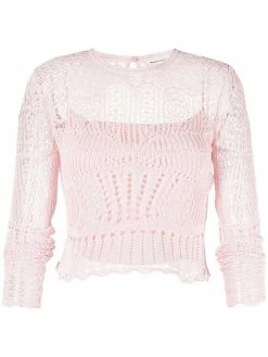 Alexander McQueen crochet long-sleeve top