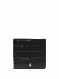 Alexander McQueen croco-effect skull cardholder