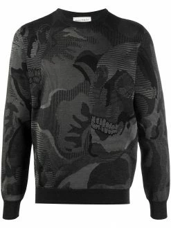 Alexander McQueen abstract-print long-sleeve sweatshirt