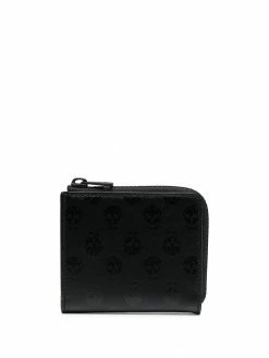 Alexander McQueen monogram-print zip-up wallet