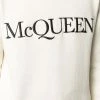 Alexander McQueen logo-embroidered knitted jumper