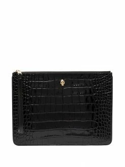 Alexander McQueen skull charm leather clutch bag