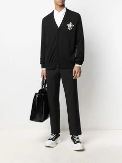 Alexander McQueen brooch-detail wool cardigan