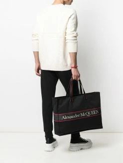Alexander McQueen East West logo tote bag