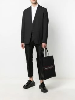 Alexander McQueen embroidered-logo tote bag