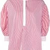 Alexander McQueen vertical-stripe collarless blouse