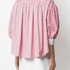 Alexander McQueen vertical-stripe collarless blouse