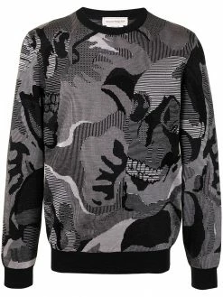 Alexander McQueen Skull camouflage jacquard sweatshirt