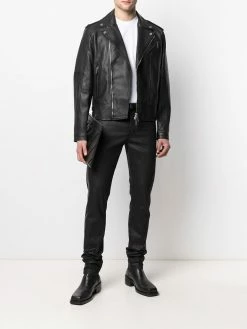 Alexander McQueen leather slim-cut jeans