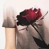 Alexander McQueen Rose print cropped T shirt 9 Alexander McQueen rose print cropped T-shirt