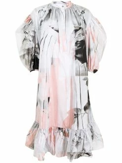 Alexander McQueen trompe-l'œil-effect poplin midi dress