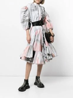 Alexander McQueen trompe-l'œil-effect poplin midi dress