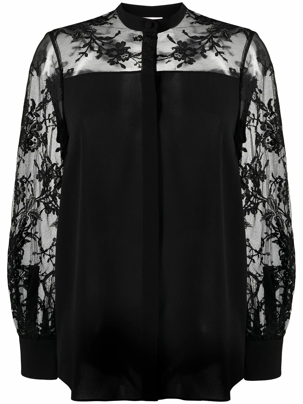 Alexander McQueen Sheer panelling silk shirt 1 Alexander McQueen sheer panelling silk shirt