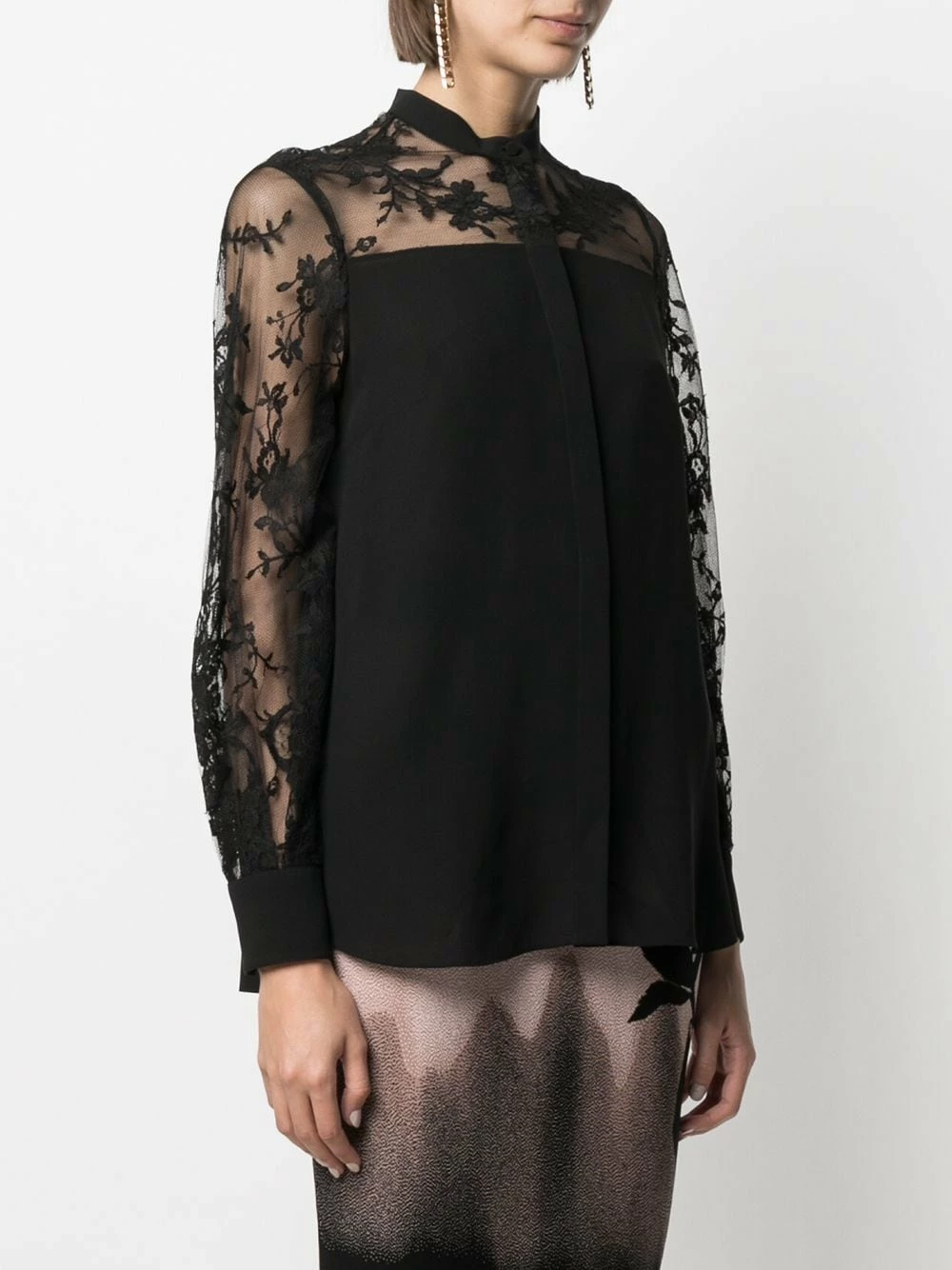 Alexander McQueen Sheer panelling silk shirt 3 Alexander McQueen sheer panelling silk shirt
