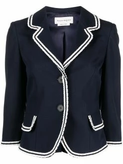 Alexander McQueen contrast-trim blazer