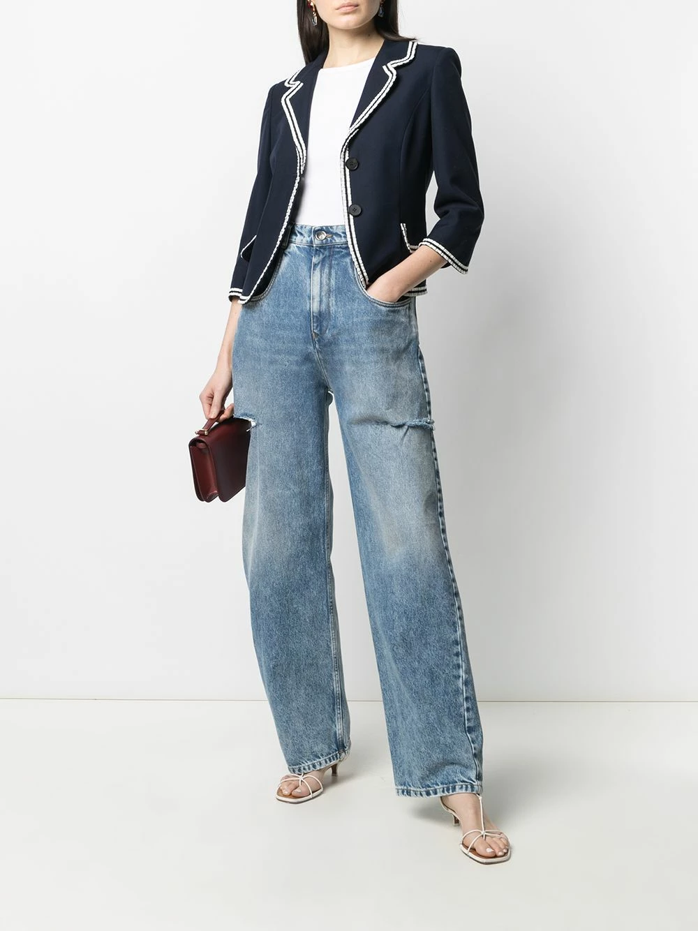 Alexander McQueen Contrast trim blazer 2 Alexander McQueen contrast-trim blazer