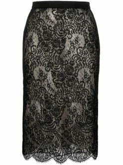 Alexander McQueen high-waisted lace pencil skirt