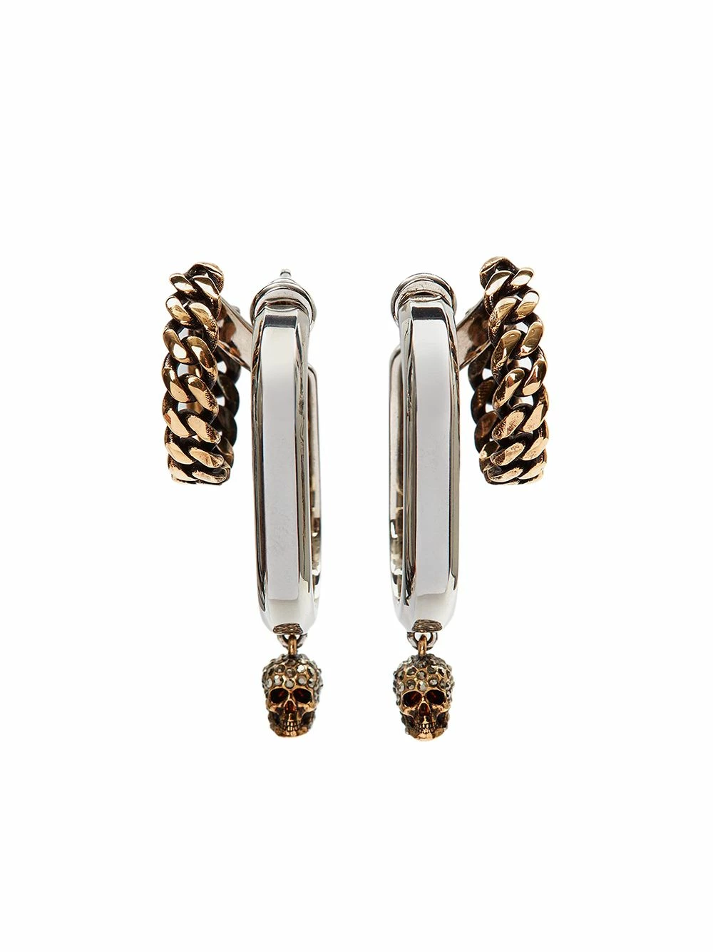 Alexander McQueen Double hoop skull earrings 1 Alexander McQueen double hoop skull earrings