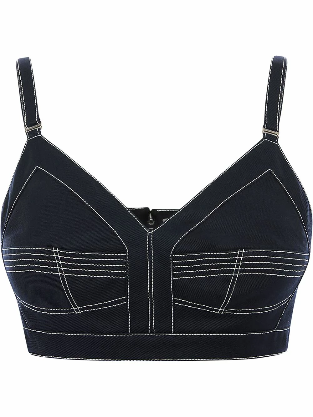 Alexander McQueen Contrast stitch crop top 1 Alexander McQueen contrast-stitch crop top