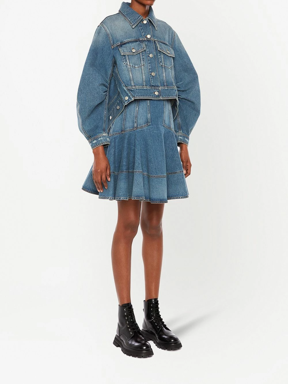 Alexander McQueen Cocoon sleeve denim jacket 3 Alexander McQueen cocoon sleeve denim jacket