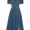 Alexander McQueen V-neck midi denim dress