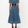 Alexander McQueen V neck midi denim dress 8 Alexander McQueen V-neck midi denim dress