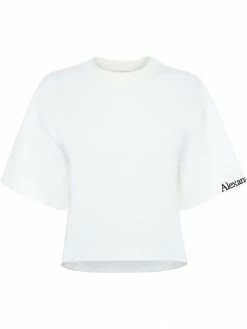 Alexander McQueen embroidered logo cropped T-shirt