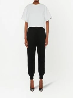 Alexander McQueen embroidered logo cropped T-shirt